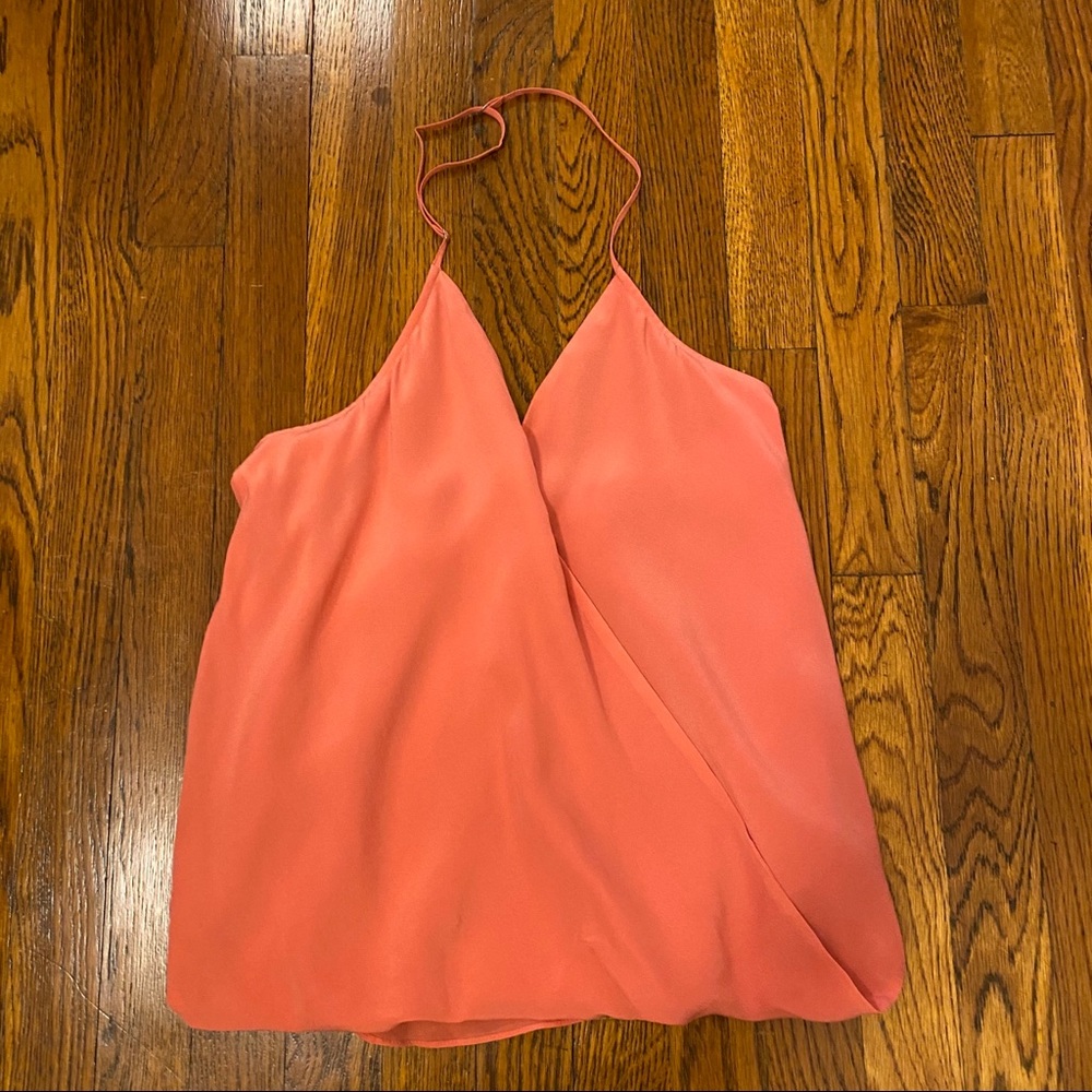 NWT Chelsea Flower Silk Crossover Halter Blouse